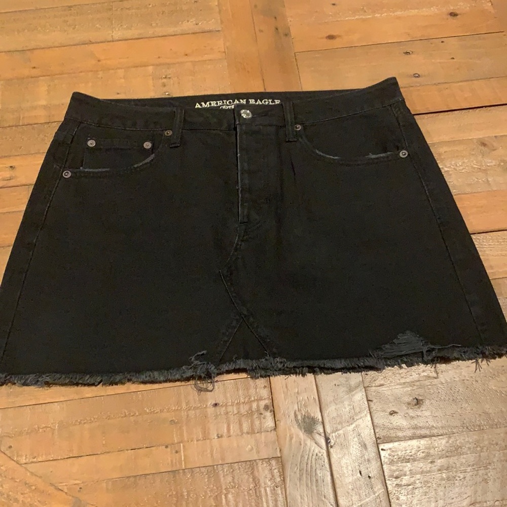 American Eagle Black Denim Skirt